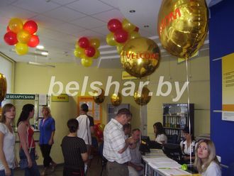 Украшение шарами открытия офиса "Velcom" в г.Гомель