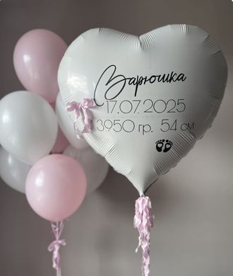 Композиция из воздушных шаров "Бело-розовый зефир"